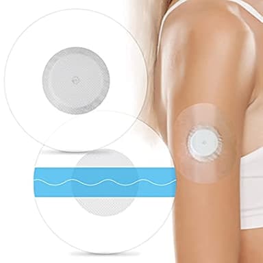 60Pack Libre 2 Sensor Covers Waterproof Adhesive Patches for Libre 2/3 CGM Full Protection with No Glue On The Center, Latex-Free and Strong Stick for 15 Days Long Stay