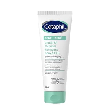 Cetaphil Gentle Salicylic Acid Cleanser | Clinically Proven For Sensitive, Acne Prone Skin | Reduces the Appearance of Pores | Fragrance Free | Paraben-Free | Dermatologist Recommended | 124ml