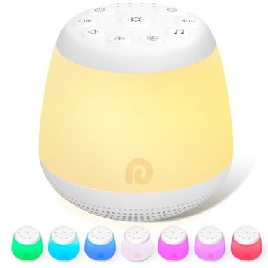 Dreamegg White Noise Machine - Portable Sound Machine Baby for Sleeping with 8 Adjustable Night Light, 24 Sleep Sounds for Baby Kids Adults, Timers & Memory Function Portable for Home Travel