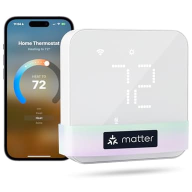meross Smart Thermostat for Home, WiFi Thermostat Works with Matter, Alexa, Apple Home, Google Assistant, App Voice Control, 7x24h Scheduling, Energy Saving, C-Wire Required