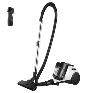 Eureka Bagless Canister Vacuum for Carpets and Hard Floors, Powerful Lightweight Vacuum Cleaner with Large Dust Cup Extension Tube 2-in-1 Crevice Tool Floor Nozzle, White, NEN121WH w/ 1100W High Power