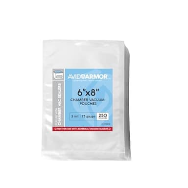Avid Armor Chamber Vacuum Sealer Bags – 6x8" – 250 Pack – Heavy Duty Commercial Grade, BPA-Free Pouches for Sous Vide, Food Preservation, Meat Storage, Freezing, and Long-Term Storage
