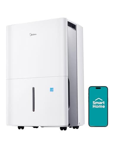 Midea 1,500 Sq. Ft. Energy Star Certified Dehumidifier With Reusable Air Filter 22 Pint 2019 DOE (Previously 30 Pint) - Ideal For Basements, Large & Medium Sized Rooms, Bathrooms (White)