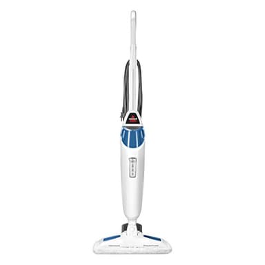 BISSELL Power Fresh Steam Mop with Natural Sanitization, Floor Steamer, Tile Cleaner, and Hard Wood Floor Cleaner with Flip-Down Easy Scrubber, White, 19401