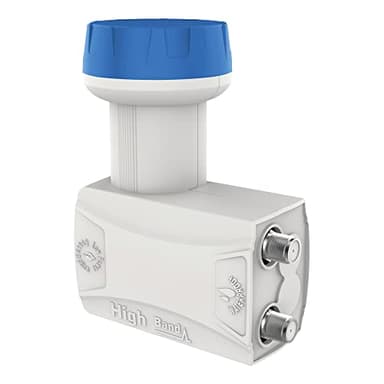 KOQIT Ku Band Linear Polarized 4K UHD Satellite Dish LNBF, Twin LNBF, 950-2150MHz, 10.70-12.75GHz, 60dB Gain, Blue, HDMI, USB, DVB-S2/S Compliant