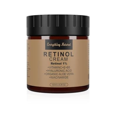 Retinol Cream - Premium Moisturizer for face - Large - 120ml/4.2fl.OZ - Infused with Hyaluronic Acid, Vitamin C Serum, Vitamin E, and Niacinamide