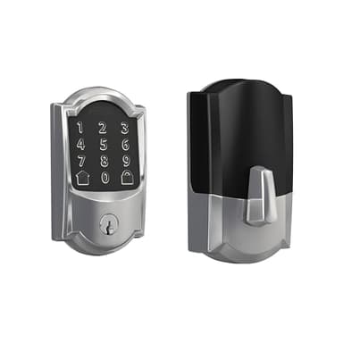 Schlage Encode Smart WiFi Deadbolt Lock for Front Door - Keyless Entry with App or Touchscreen - Works with Alexa, Hey Google, & Airbnb - Create Codes for Guests - Bright Chrome Silver