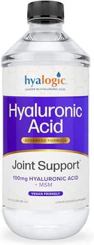 Hyalogic Hyaluronic Acid Joint Support Supplement (12 oz) Advanced Formula Joint Supplement – MSM & 100 mg Hyaluronic Acid Supplements – Joint Supplements for Women & Men for Overall Joint Health