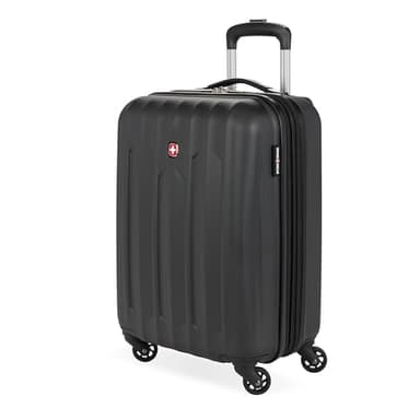 SwissGear Chrome Hardside Expandable Luggage with Spinner Wheels, Black, Checked-Large 28-Inch