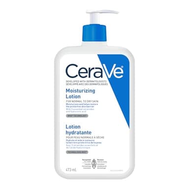 CeraVe Moisturizing Lotion, Daily Lightweight Face & Body Moisturizer with Hyaluronic Acid & Ceramides, Suitable for Dry & Sensitive Skin, Fragrance-Free, Non-Comedogenic & Allergy Tested, 473 mL