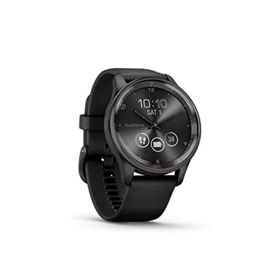Garmin vívomove® Trend, Stylish Hybrid Smartwatch, Long-Lasting Battery Life, Dynamic Watch Hands and Touchscreen Display, Black