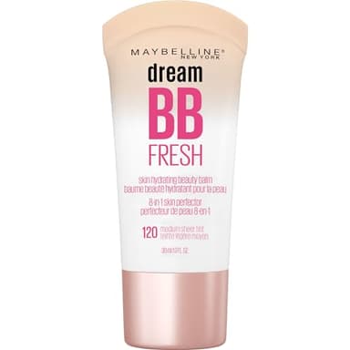 Maybelline Dream Fresh Skin Hydrating BB cream, 8-in-1 Skin Perfecting Beauty Balm Sheer Tint Coverage, Oil-Free, Medium, 1 Fl Oz
