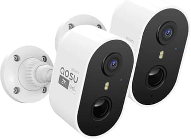 AOSU 2PACK Security Cameras Wireless Outdoor, 2K Battery Powered Camera Surveillance Exterieur Sans Fil with Spotlight & Siren, 2 Way Audio, PIR Human Detection, 2.4Ghz Wi-Fi Only