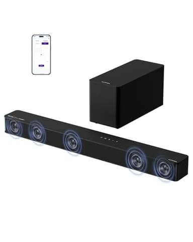 ULTIMEA 5.1ch Soundbar with Dolby Atmos, Sound Bar with Subwoofer for Smart TV, Home Theater Surround Sound System for TV, 300W Adjustable Bass Boost, App Control, BT 5.4, Poseidon M60 (2025 Model)
