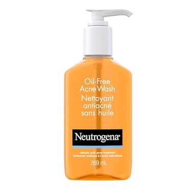 Neutrogena Oil-Free Acne Wash, Facial Cleanser with 2% Salicylic Acid Acne Treatment, Daily Oil-Free Acne Face Wash for Acne-Prone Skin with Salicylic Acid, 269mL