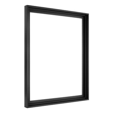 MCS Floating Canvas Frame, Art Frames for Canvas Paintings with Adhesive Fasteners and Hanging Hardware, 16 x 20 Inch Black Finish