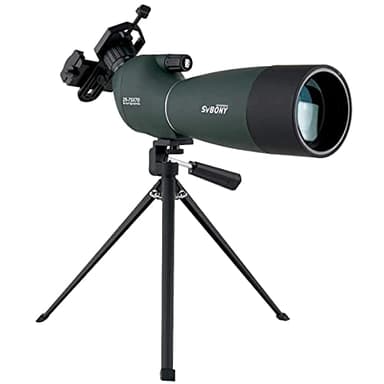SVBONY SV28 Spotting Scopes with Tripod, Angled 25-75x70mm Spotter Scope with Phone Adapter, Waterproof Fogproof Spotting Scope for Bird Watching, Target Shooting, Wildlife Viewing, Green