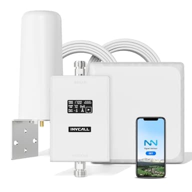 INVCALL Cell Phone Signal Booster for House 3G 4G LTE 5G Up to 4,500 sq ft for Bell, Rogers, Telus | Cell Phone Booster Band 66/4/7 | 70dB Dual Band Cellular Repeater | ISED Approved
