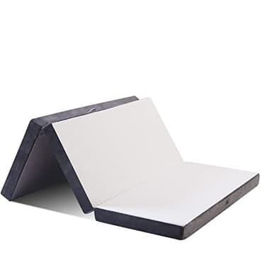 Tri Folding Mattress 4.0 Inch with Super Soft Removable Cover for Guest Adults, Foldable Floor Mattress with Non-Slip Bottom for Relief, Queen Size 60"x80"x4"