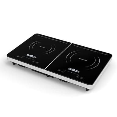 Salton Portable Induction Cooktop | 1800 Watts | Double Countertop Burner | 10 Cooking Levels (60°C to 240°C) | Safeguard Technology | Timer with Auto Shut-Off | 100% Canadian-owned & operated