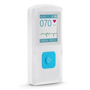 Portable ECG Monitor (PM10), Wireless Electrocardiograph Device - Instant Results in 30 Seconds, Personal Heart Rate Monitor, Compatible with PC & Smartphone