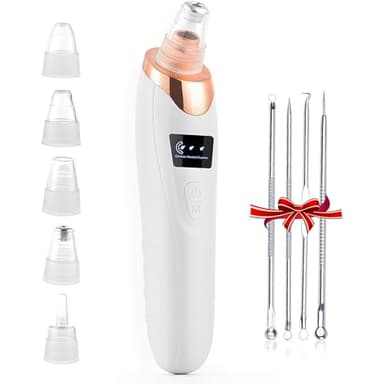 Blackhead Remover Pore Vacuum, Rechargeable Facial Pore Cleaner with 5 Suction Power & 5 Probes, Blackhead Vacuum Kit, Electric Extractor Tool