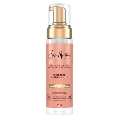 SheaMoisture Frizz-Free Curl Mousse for curly hair Coconut & Hibiscus with Silk Protein & Neem Oil 222mL