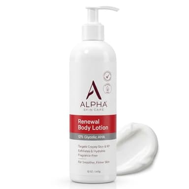Alpha Skin Care Revitalizing Body Lotion, 12% Glycolic AHA, Daily Moisturizer, Hydrates & Exfoliates, Anti-Aging, 12 Oz