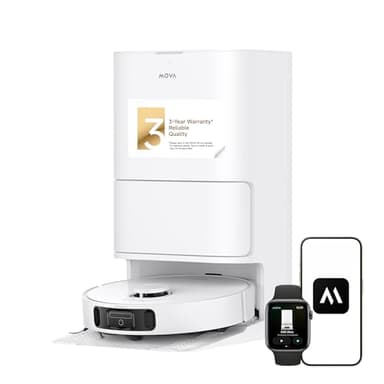 MOVA E40 Ultra Robot Vacuum and Mop, 19000Pa Suction, Extenable & Liftable Mop, All-in-One Station, Auto-Empty, Auto Washing & Hot Air Drying, 360°Obstacle Avoidance, App & Voice Control