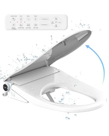 iliD Smart Max Bidet Toilet Seat, Auto-Open Lid, Electric Heated Seat Bidet, Multiple Cleaning Modes, Ultra-Slim Wider Design, Female and Rear Wash, Auto Open/Close, 2-Year Warranty