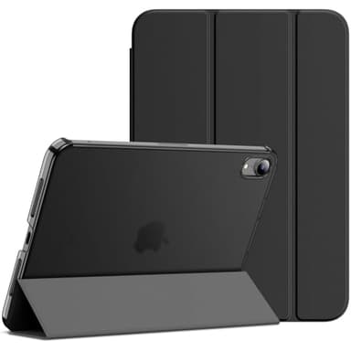 JETech Case for iPad mini (A17 Pro, 2024 Model, 7th Generation) / mini 6 (2021 Model, 6th Generation), Slim Stand Hard Back Shell Smart Cover with Auto Wake/Sleep (Black)