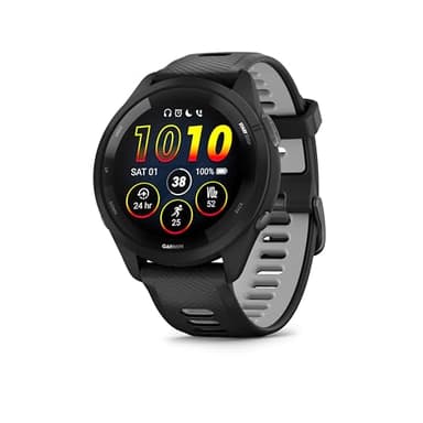 Garmin Forerunner® 265 Running Smartwatch, Colorful AMOLED Display, Training Metrics and Recovery Insights, Black and Powder Gray