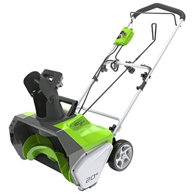 Greenworks 13 Amp 20-Inch Corded Electric Snow Blower-Walk-Behind Snow Thrower with 180° Adjustable Chute & 30FT Throwing Distance & 8" Clearing Depth, Ideal for Driveway, Walkway & Yard Snow Removal