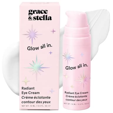 grace & stella Retinol & Caffeine Under Eye Cream Anti Aging - Hydrating Cream with Niacinamide & Peptides - Reduce Wrinkles, Crow's Feet, Puffiness - Vegan Skincare - Free (0.5 fl.oz / 15ml)