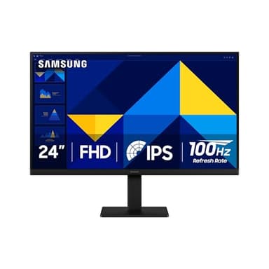 Samsung 24 inch FHD Monitor (1920x1080) with 100 Hz Refresh Rate, IPS Panel, 5 ms, Game Mode, Super Slim Design, Tilt Adjustment- LS24D304GANXZA