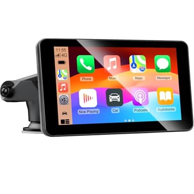 7 Inch Wireless Carplay Touchscreen for Apple Car Play and Android Auto, Apple Carplay Screen for Car with Bluetooth, FM, AUX, Voice Control, Mirror Link, GPS Navigation