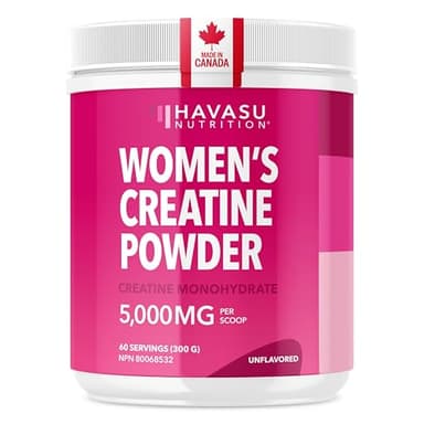 Creatine for Women - 5000mg Creatine Monohydrate for Muscle & Cognitive Health Support - Women’s Performance & Recovery Support - Unflavored - Made in Canada, Vegan & Gluten-Free - 60 Servings