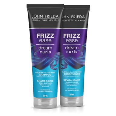 John Frieda Frizz Ease Dream Curls Duo, SLS/SLES Sulfate Free Shampoo + Conditioner, with Curl Enhancing Technology, nourishes and defines frizzy, curly and wavy hair (2x 250mL) Packaging May Vary
