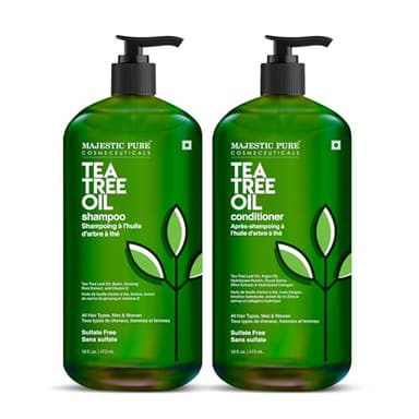 Majestic Pure Tea Tree Shampoo for Men and Women - Hydrating Formula for Itchy, Irritating or Dry Scalp - For All Hair Types - Sulfate Free 16 fl oz (pack of 2)