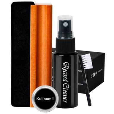 Vinyl Record Cleaning Kit - 4 in 1 Includes XL Soft Anti-Static Velvet Record Brush, Stylus Gel, Alcohol-Free Cleaning Solution and Dust-Removal Brush, Zero-Scratch Cleaning for LPs Album