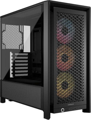 CORSAIR Frame 4000D RS ARGB Modular Mid-Tower ATX PC Case – High Airflow, 3X Pre-Installed RS ARGB Fans, InfiniRail™ Fan Mounting System, ASUS BTF, MSI Project Zero, Gigabyte Project Stealth – Black