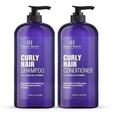 Botanic Hearth Curly Hair Shampoo And Conditioner Set For Curly Hair | Detangle, Define & Enhance Curls | With Jojoba Oil & Vitamin E | Sulphate Free | 16 Fl Oz X 2
