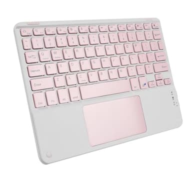 Bluetooth Keyboard with Touchpad, Ultra Slim Rechargeable Wireless Tablet Keyboard with Trackpad,Portable Universal Small Travel Keypad for iOS iPad Pro/iPad Air/iPad/iPad mini,Android Windows(Pink)