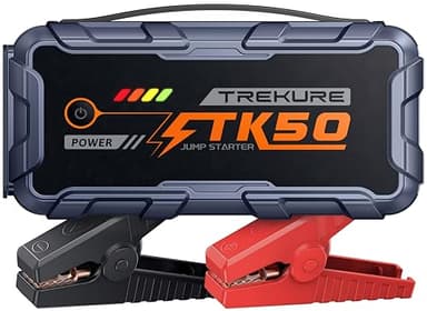 TREKURE 6000A Booster Pack, 26800mAh Jump Starter for Car Battery, All Gas/12L Diesel Portable Car Battery Power Pack, Safe Jumper Cables with Fast Charge & LED Light