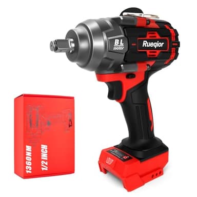 Cordless Impact Wrench 1/2" for Milwaukee 18V Battery, Impact Wrench 1000FT-LBS(1360N.m) High Torque Brushless Electric Impact, with 4 Modes Power Impact Driver for Car, Truck, Mower (No Battery)