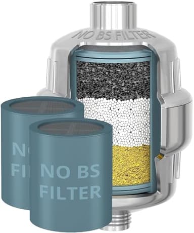 weAQUA Heavy Duty Shower Filter with Extra Replacement Cartridge – Advanced 99% Removal System for Hard Water, Chlorine, Fluoride & Heavy Metals – Universal Fit Shower Head Filter