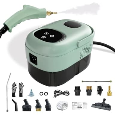 Steam Cleaner, 2500W High Pressure Handheld Steamer, 6-gears adjustable, Portable Steam Cleaning Machine with 9 Brushes, Cleaning for Home Use, Kitchen, Bathroom, Tile, Hard Surface, Car Detailing