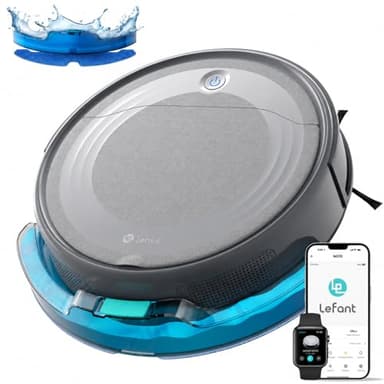 Lefant M310 Robot Vacuum and Mop, 6000Pa Strong Suction, Slim Design for Pet Hair, Smart Robotic Vacuum Cleaner for Hard Floor & Carpet, Self-Charging