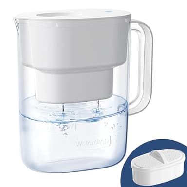 Waterdrop 200-Gallon Long-Life Lucid 10-Cup Water Filter Pitcher, NSF Certified, 5X Times Lifetime, Reduces PFAS, PFOA/PFOS, Fluoride, Chlorine and More, BPA Free, White