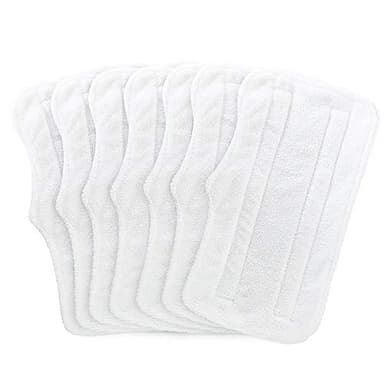 Fushing 7Pcs Steam Mop Pads, Washable Microfiber Cleaning Steamer Mop Replacement Pads for Shark Light and Easy Steam Mop Steam Cleaners S3101 S3101n2 S3250 S3251 SK460 SK410 SK435CO SK140 SK141,White